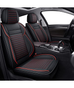 LINGVIDO Car Seat Covers,Breathable and Waterproof Faux Leather Automotive Seat Covers for Cars SUV Pick-up Truck Sedan,Universal Anti-Slip Driver Seat Cover with Backrest (Front Seat, Red)