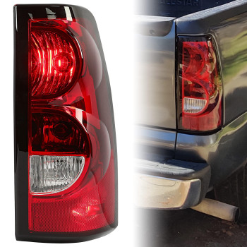 ECOTRIC Tail Lights Compatible with 2003-2006 Chevy Silverado Pickup Truck 2007 Classic Rear Taillights Passenger Side Brake Signal Lamp w/Bulbs and Harness Replacement for 19169002 19169004 GM280016