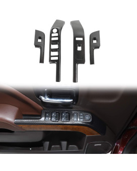 RT-TCZ for Chevy Silverado Chrome Power Window Switch Panel Trim Cover for Chevrolet Silverado GMC Sierra 2014 2015 2016 2017 Chrome Interior Accessories 4pcs