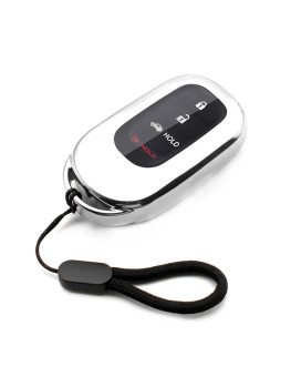 Compatible with Honda Accord Civic Silver TPU Key Fob Cover Case Remote Holder Skin Protector Keyless Entry Sleeve Accessories