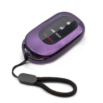 Compatible with Honda Accord Civic Purple TPU Key Fob Cover Case Remote Holder Skin Protector Keyless Entry Sleeve Accessories