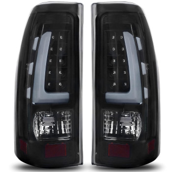 DWVO LED Tail Lights Assembly Compatible with 1999 2000 2001 2002 2003 2004 2005 2006 Chevy Silverado 1500 2500 & 99-02 GMC Sierra 1500 2500 3500 Pickup Truck Replacement Taillights Tail Lamps