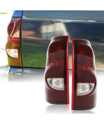 ECOTRIC Tail Lights Compatible with 2003-2006 Chevy Silverado 1500 2500 3500 Pair Taillights Brake Lamp w/Bulbs and Harness Dark Smoke Red Lens