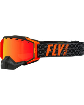 Fly Racing ZONE SNOW GOGGLE BLACK/ORANGE W/RED MIRROR/AMBER LENS