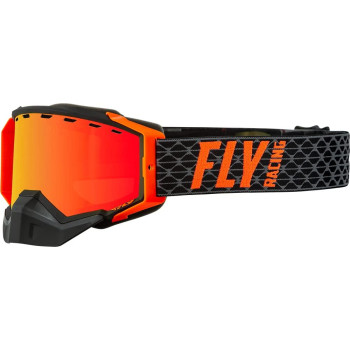 Fly Racing ZONE SNOW GOGGLE BLACK/ORANGE W/RED MIRROR/AMBER LENS