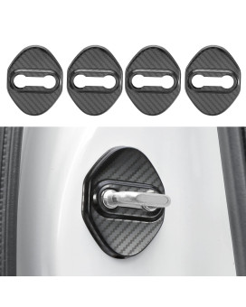 TOMALL 4pcs Car Door Lock Latches Cover Compatible with Honda Accord Civic CR-V XR-V HR-V UR-V Odyssey Crosstour Pilot Vezel Stainless Steel Car Door Lock Protector Sports Accessories (Carbon Fiber)