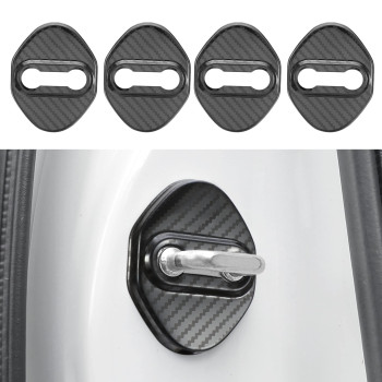 TOMALL 4pcs Car Door Lock Latches Cover Compatible with Honda Accord Civic CR-V XR-V HR-V UR-V Odyssey Crosstour Pilot Vezel Stainless Steel Car Door Lock Protector Sports Accessories (Carbon Fiber)