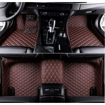 ZPXJSM Custom Making Car Floor Mats for 95% Sedan SUV Sports Car Full Coverage Cute Men Women Pads Protection Non-Slip Leather Floor Liners (Brown)