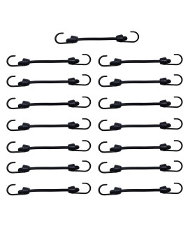 Joneaz Mini Bungee Cord with Hooks 2 Inch, Plastic Coated, Without Sharp Hook End, 15 Piece