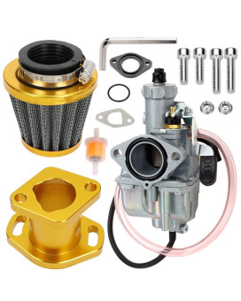 FVRITO 26mm Carburetor Predator 212 Performance Carb Intake Mainfold 38mm Air Filter Upgrade Kit for 212cc 196cc Clone Hemi Engine Mini Bike Coleman CT200U BT200X KT196 Go Kart Gold