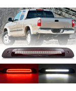 NSLUMO Led Third Brake Light Replacement for 2000-2006 To'yota Tundra Pickup Trucks Red LED Strobe Rear 3rd Brake Center High Mount Stop Lamp + White Cargo Light Kit Euro Clear Lens