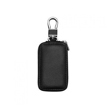 Just E Joy Car Key Case, Leather Key Case, Car Smart Key Chain Keychain Bracket Hook Key Ring Zipper Bag for Remote Control Key(Black)