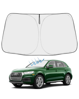 Proadsy Front Windshield Sun Shade Foldable Sunshade Protector Custom Fit 2024 2023 2022 2021 2020 2019 2018 Audi Q5 SQ5 Premium, Premium Plus, Prestige Crossover SUV Winter Accessories 2023 Upgrade