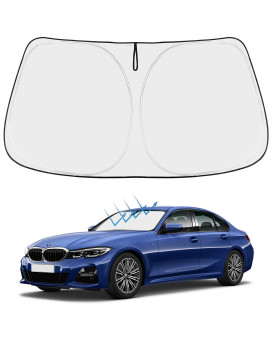 Proadsy Front Windshield Sun Shade Foldable Sunshade Protector Custom Fit 2019-2024 BMW 3-Series 3 Series Accessories 2024 Upgrade