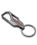 iPick Image for Ford F-150 Raptor in Red Gunmetal Black Carabiner-Style Snap Hook Metal Key Chain Keychain, Official Licensed