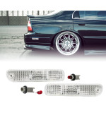 USR DEPO Rear Bumper Side Marker Lights (Left + Right) Compatible with 1994-1997 Honda Accord / 1992-1996 Honda Prelude / 1998-2002 Accord 2D Coupe Sidemarkers Lamps (White Out Crystal Clear)