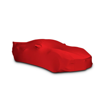 C8 Corvette Indoor Car Cover Ultraguard Stretch Satin - The Ultimate Custom Fit for 2020-2024 Stingray, Z06, Z51 Corvettes (Red)