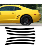 TOMALL 6pcs Car Side Vent Stripe Stickers Compatible with Chevrolet Camaro 2010-2021 Side Vent Gill Insert Vinyl Decals (Black)