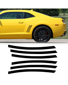 TOMALL 6pcs Car Side Vent Stripe Stickers Compatible with Chevrolet Camaro 2010-2021 Side Vent Gill Insert Vinyl Decals (Black)