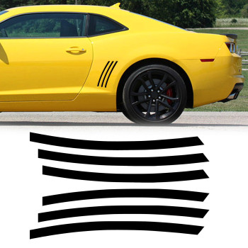 TOMALL 6pcs Car Side Vent Stripe Stickers Compatible with Chevrolet Camaro 2010-2021 Side Vent Gill Insert Vinyl Decals (Black)