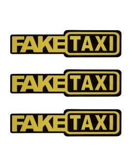 TOMALL 3pcs Fake Taxi Reflective Stickers for Car Bumper Fender Window Waterproof Funny Self Adhesive Vinyl Decal Decoration for SUV Truck Motorcycles Bicycles (B-Yellow)