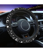 Moon and Star Steering Wheel cover car Accessories cute for Women girls girly Universal 15 Inch Neoprene Auto Interior Decor Anti Slip car Truck Protector