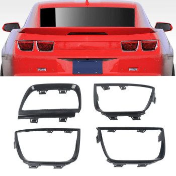 KARPAL Tail Light Bezel Cover Compatible With 2010-2013 Chevy Camaro LT LS SS Glossy Black 92199773 92199774