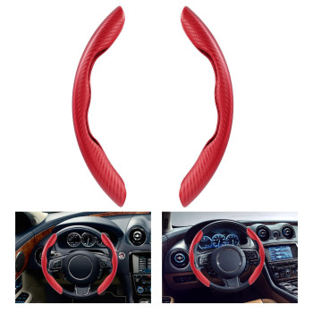 1 Pair Universal Car Steering Wheel Cover, Carbon Fiber Anti-Skid Steering Wheel Cover, Segmented Steering Wheel Protector, Anti-Slip Car Wheel Cover, Steering Wheel Accessories for Most Car, SUVs