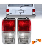 USR 84-96 XJ Tail Lights - Stock Replacement Euro Style Red/Clear Lens Rear Tail Lamps Set (Left + Right) Compatible with 1984-1996 Cherokee XJ