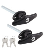 Qjaiune Truck Cap Locking T-Handles 2 Pack Camper Topper Lock, Camper Shell Locks and Keys T-Handle Canopy Replacement Lock, Black T Handle Garage Lock Blind Mount Locking T-Handle Leer Lock