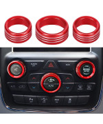 Thor-Ind Ac Air conditioner Volume Tune Knob Button cover for Dodge Durango 2014-2020 Jeep cherokee grand cherokee 2014-2021 (Red)
