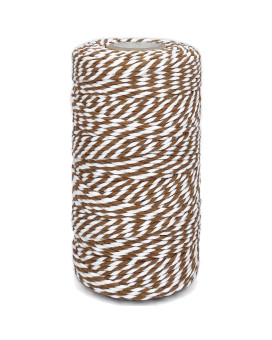 cotton Twine Brown and White Baker String 2mm Thick 328 Feet christmas Twine for gift Wrapping DIY crafts Home Decoration gardening