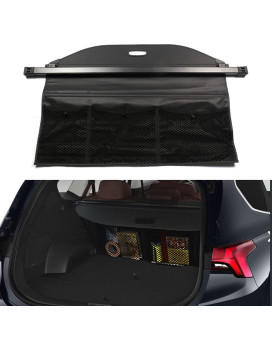 BOPARAUTO Cargo Cover for 2021 2022 Hyundai Santa Fe Accessories 2019 2020 2021 2022 2023 Black Trunk Shade Luggage Security Cover