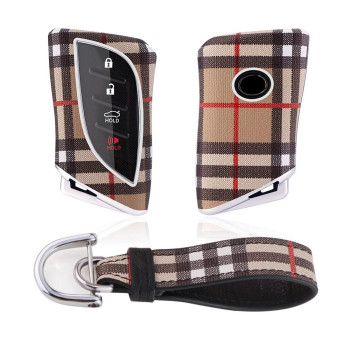 Kwak's Lattice Pattern for Lexus Key Fob Case Cover Compatible with 2018-2021 is350, LS 500, LS 500H, UX 200, UX 250H, LC 500, LC 500H, ES 350, ES 300H(Brown)