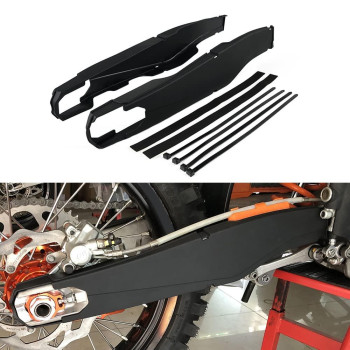 NICECNC Black Swingarm Guard Cover Protector Compatible with KTM 125 150 250 300 SX XC 2013-2022 250 350 450 SXF XCF 2013-2022,GasGas 125-450 EC/MC/MCF 2021-2023,See Fitment