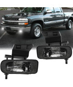 Z-OFFROAD New Version 60W Projector LED Fog Lights Lamps Compatible with Chevy Silverado 1999-2002, Tahoe Suburban 2000 2001 2002 2003 2004 2005 2006 Driving Light Bulbs Clear Lens Replacement