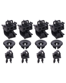 XtremeAmazing Hood Rod Holder and Opener Stay Grommet Clip for Accord Odyssey Pilot Black Set of 4