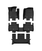 TuxMat - for Lincoln Aviator 6-Seater 2020-2024 Models - Custom Car Mats - Maximum Coverage, All Weather, Laser Measured - This Full Set Includes 1st, 2nd and 3rd Rows Black