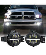 BICYACO LED Fog Light with DRL Compatible with Dodge Ram 1500 2002-2008 Dodge Ram 2500/3500 Pickup Truck 2003 2004 2005 2006 2007 2008 2009-1 Pair (Black)