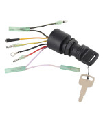 WMPHE Boat Ignition Switch with Key Push Choke Compatible with Mercury Mariner Outboard Motor Control Box 3 Position 6 Wire Connectors Key Starter Switch with 2 Keys Replaces 87-17009A5 87-17009A2