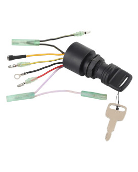 WMPHE Boat Ignition Switch with Key Push Choke Compatible with Mercury Mariner Outboard Motor Control Box 3 Position 6 Wire Connectors Key Starter Switch with 2 Keys Replaces 87-17009A5 87-17009A2