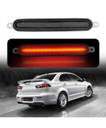 Voilamart Third 3rd Brake light for 2008-2016 Mitsubishi Lancer Lancer Evo Lancer EX High Mount LED Tail Brake Bumper Light 8334A08(Smoke Lens Red Light)