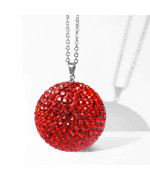 Red Bling Ball for Car Rear View Mirror Charm Hanging Ornament for Car Mirror Accessories for Men and Women Bling Car Mirror Decor (Red)