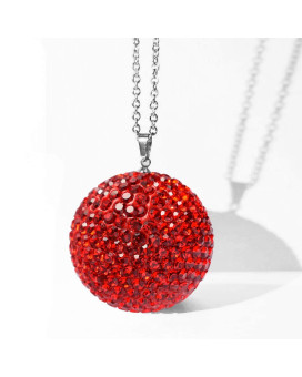 Red Bling Ball for Car Rear View Mirror Charm Hanging Ornament for Car Mirror Accessories for Men and Women Bling Car Mirror Decor (Red)