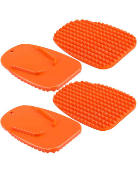 4 Pieces Orange Motorcycle Kickstand Motorcycle Foot Support Plate Motor Bike Support Stand Motor Anti Slip Plate Parking Accessory for Snow Slippery Road Hot Road Grass Sand