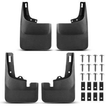 A-Premium Set of 4PCS Mud Flaps Splash Guards Mudguards Mudflaps with Hardware Kits Accessory Compatible with Ford F-150 2021 2022, Pickup, Without Fender Flares, Front LH RH and Rear LH RH