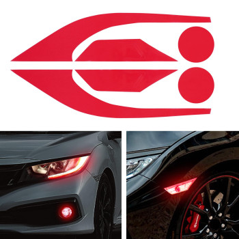 TOMALL 3 Pair Vinyl Smoke Tint Fog Light Headlight Side Marker Light Film for Honda Civic 2016-2021 Fender Turn Signal Light Stickers Self Adhesive Decals Car Vinyl Smoke Stickers Decoration (Red)