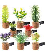 8 Pieces Artificial Plant Air Vent Clips Succulents with Essential Oil Mini Sprayer Car Plant Vent Decor Cute Plant Vent Clip Air Freshener for Car Air Vent Decorations Accessories (Classic Style)