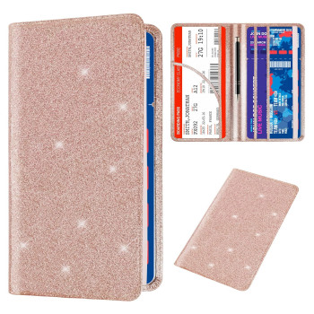 Bling Car Registration and Insurance Holder, PU Leather Vehicle Glove Box Organizer Wallet Case Organizer for Insurance Card, Driver License, Essential Document, Paperwork