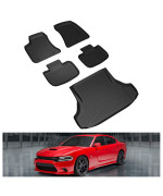 KIWI MASTER Floor Mats & Cargo Liner Compatible for 2011-2023 Dodge Charger RWD/Chrysler 300 RWD All Weather Custom Fit Liners
